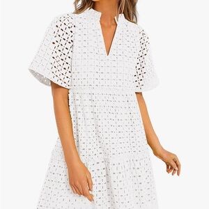 Elegant Eyelet white  PrettyGarden dress NWT size L